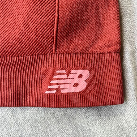 NWT New Balance Medium Impact Racerback Sports Bra in Clay - Style 116711 - Sz L - Picture 3 of 8